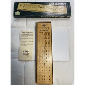 Vintage 1974 ES Lowe Wooden Cribbage Board #1503 Milton Bradley No Pegs